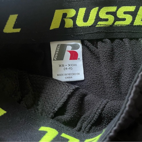 🌼 5/$25 Russell Boys Black Neon Green Track Pants XS (4–5) | Athletic Joggers - Picture 6 of 11